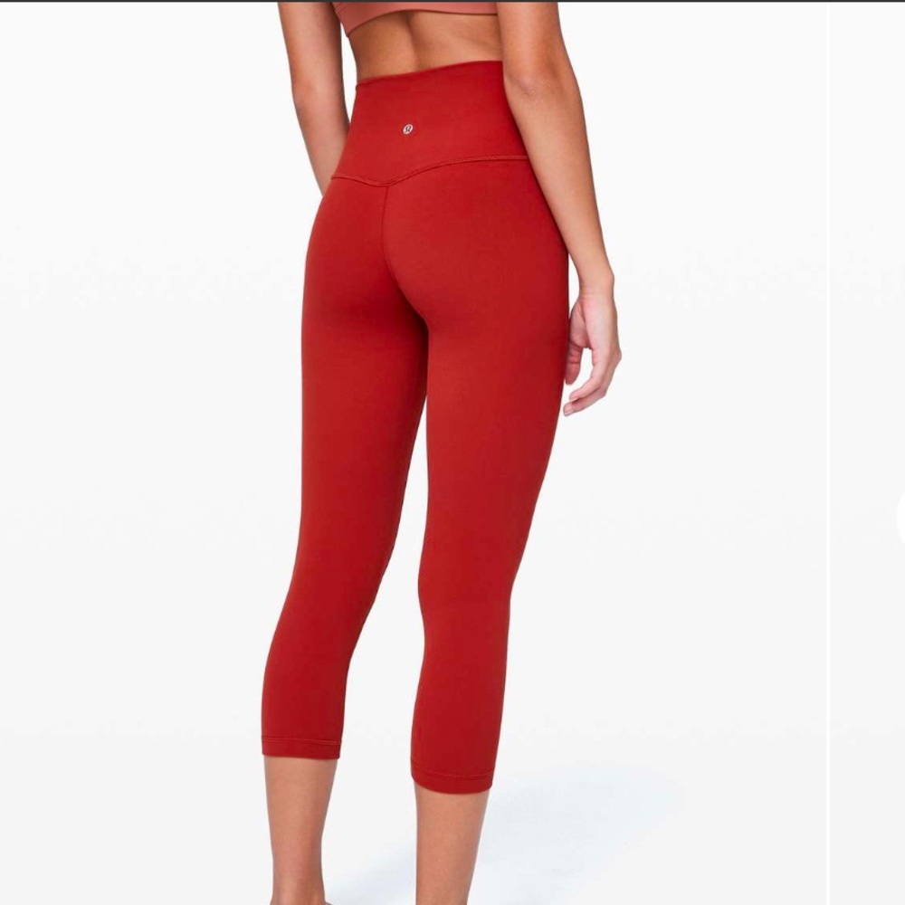 Lululemon Align High Rise Crop *21" Cayenne Orange Red size 10